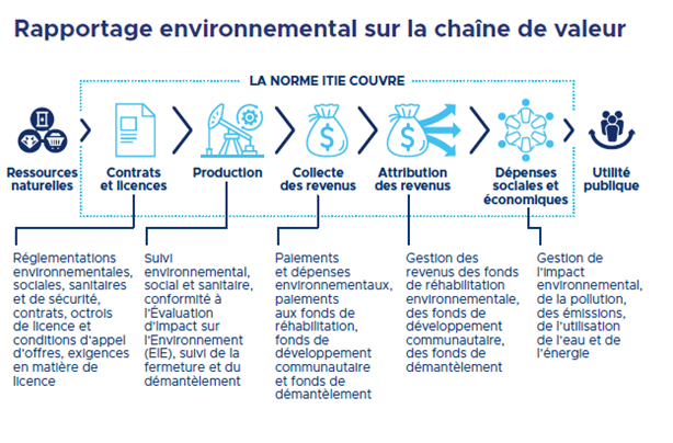 Graphic showing wnvironmental reporting across the value chain 